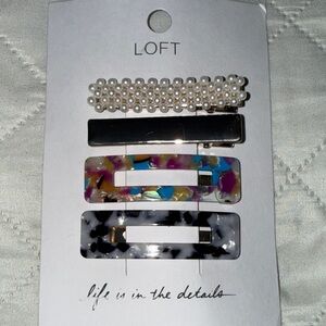 LOFT Pearl and Multicolor Hair Clip Set
